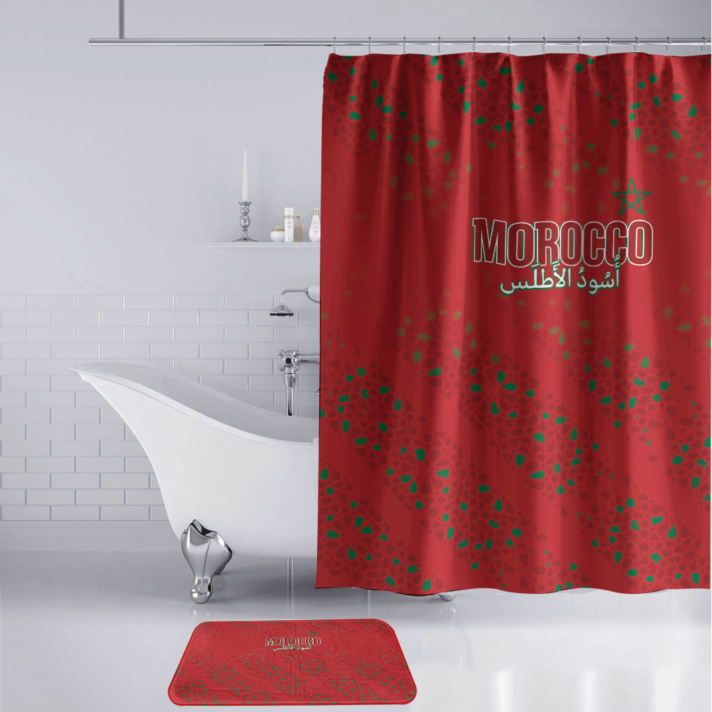 Morocco Football Atlas Lionesses Bathroom Set Arabesque Motif