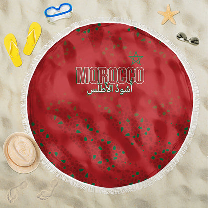 Morocco Football Atlas Lionesses Beach Blanket Arabesque Motif