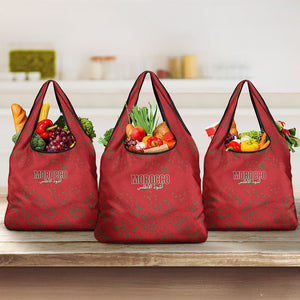 Morocco Football Atlas Lionesses Grocery Bag Arabesque Motif