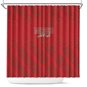 Morocco Football Atlas Lionesses Shower Curtain Arabesque Motif