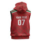Morocco Football Atlas Lionesses Custom Sleeveless Zip Hoodie Arabesque Motif