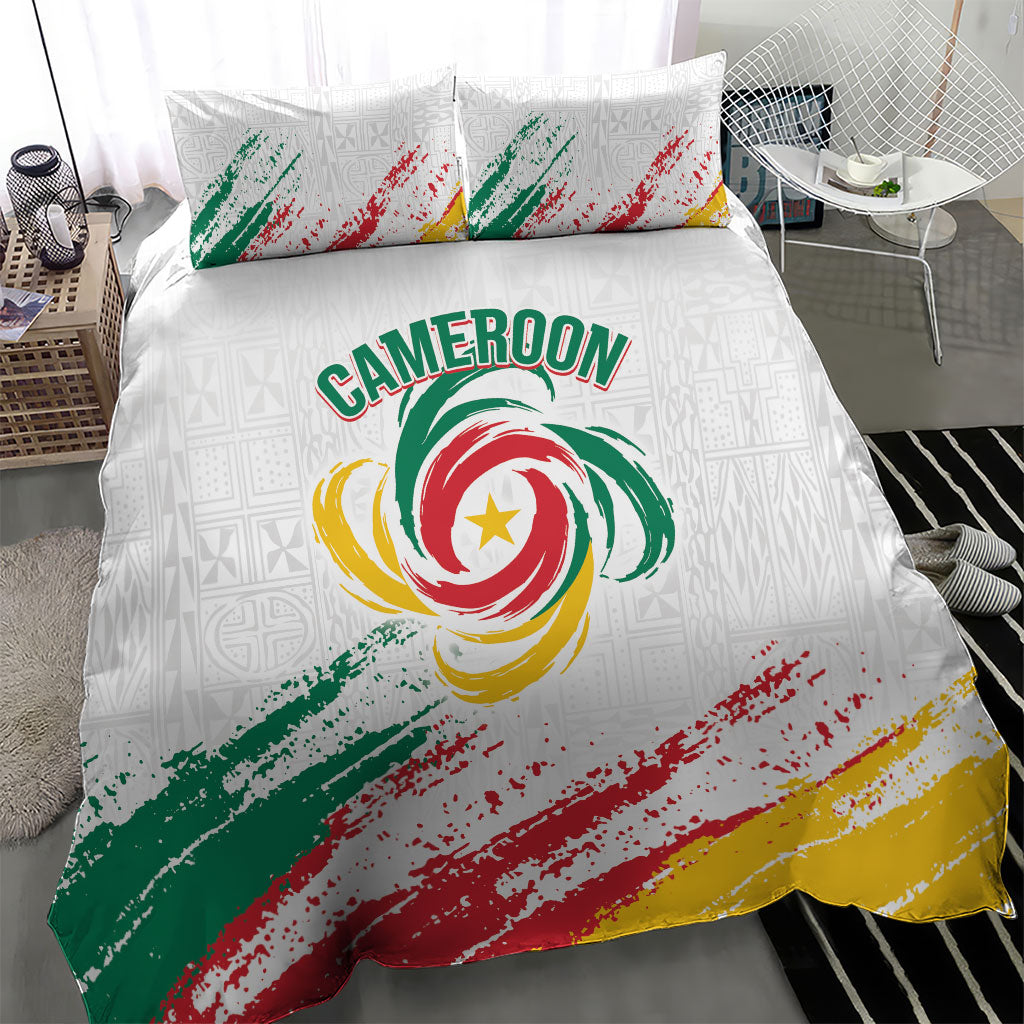 Cameroon Les Lionnes Indomptables Football Bedding Set Toghu Pattern