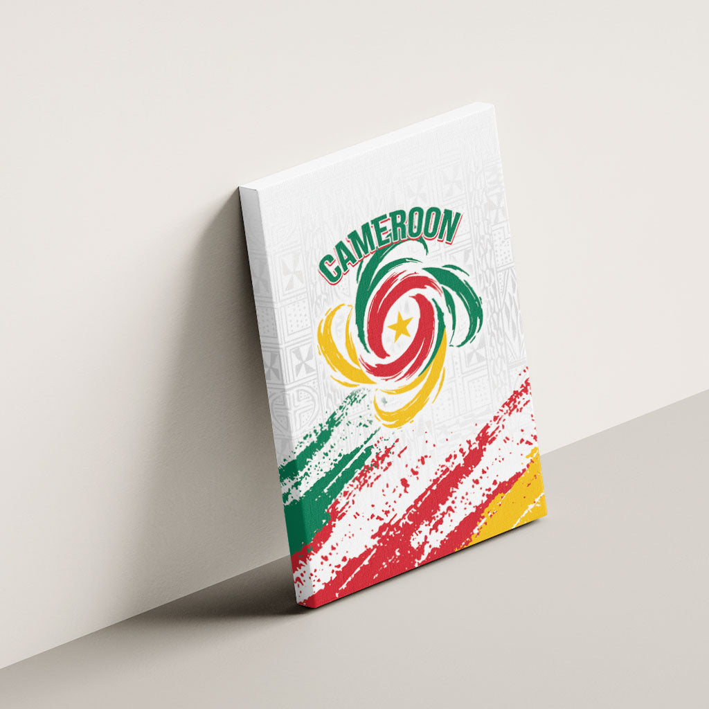 Cameroon Les Lionnes Indomptables Football Canvas Wall Art Toghu Pattern