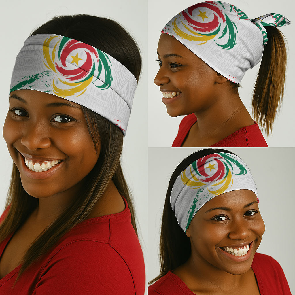 Cameroon Les Lionnes Indomptables Football Neck Gaiter Toghu Pattern