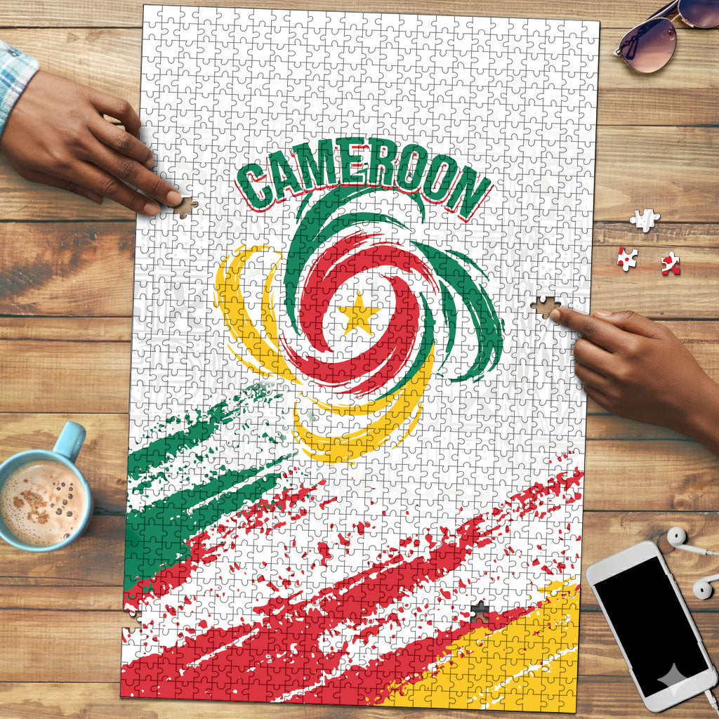 Cameroon Les Lionnes Indomptables Football Puzzle Toghu Pattern