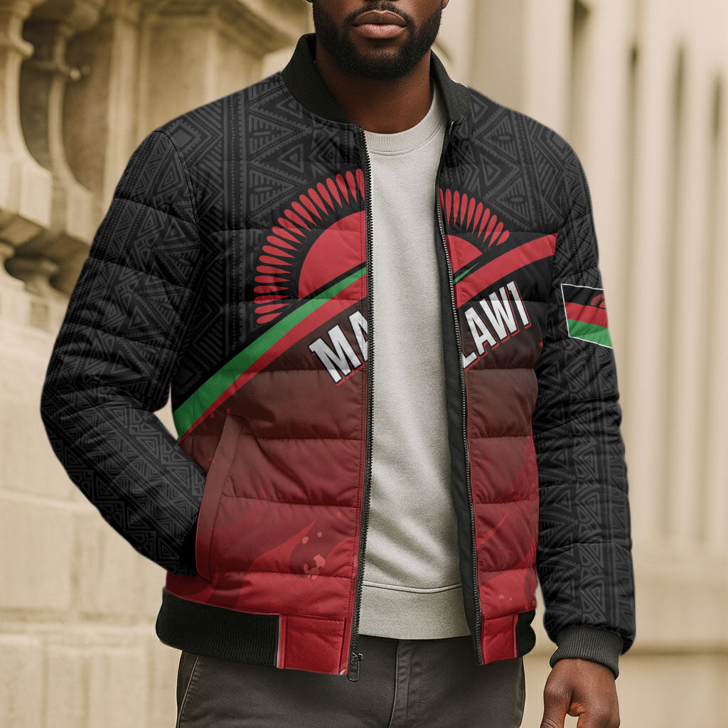 Malawi Football Personalized Blazing Fires Bomber Puffer Jacket Scorchers Fighting