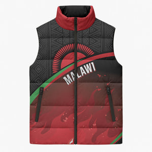 Malawi Football Personalized Blazing Fires Sleeveless Puffer Jacket Scorchers Fighting