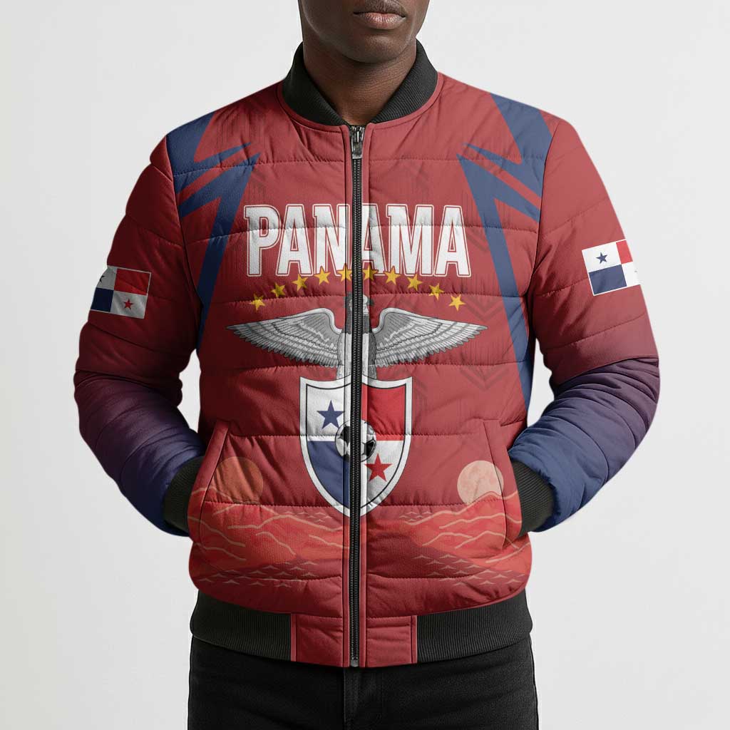 Afro-Panama Football 2026 Custom Bomber Puffer Jacket La Marea Roja Making History - African Pride