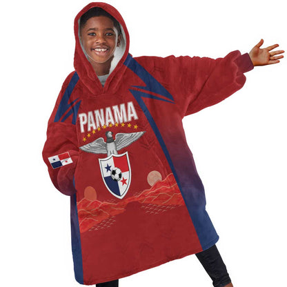 Afro-Panama Football 2026 Custom Kid Wearable Blanket Hoodie La Marea Roja Making History - African Pride