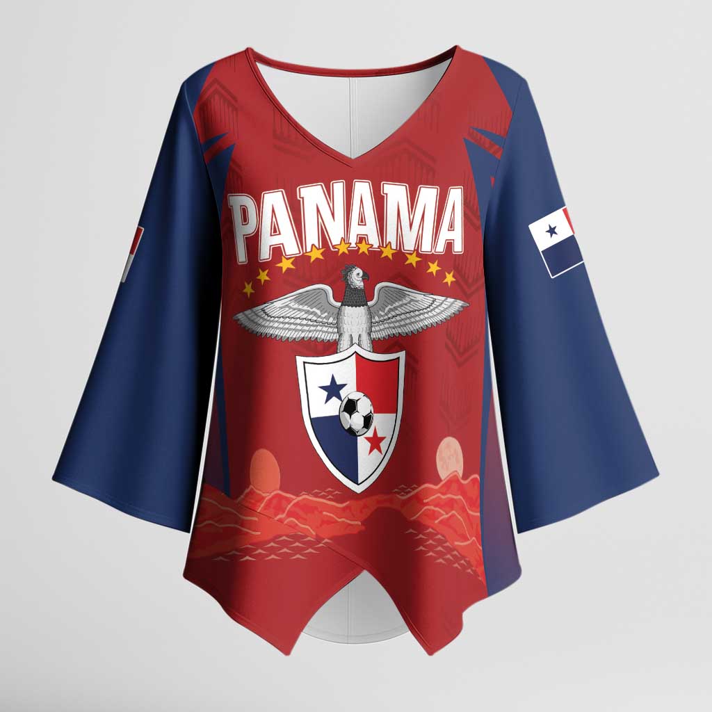 Afro-Panama Football 2026 Custom Kimono Sleeve Blouse La Marea Roja Making History - African Pride