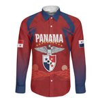 Afro-Panama Football 2026 Custom Long Sleeve Button Shirt La Marea Roja Making History - African Pride