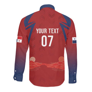 Afro-Panama Football 2026 Custom Long Sleeve Button Shirt La Marea Roja Making History - African Pride