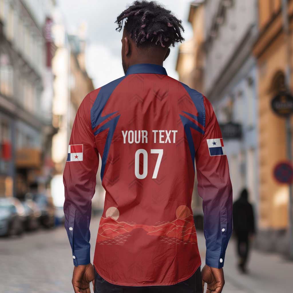 Afro-Panama Football 2026 Custom Long Sleeve Button Shirt La Marea Roja Making History - African Pride