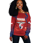 Afro-Panama Football 2026 Custom Off Shoulder Sweater La Marea Roja Making History - African Pride