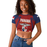 Afro-Panama Football 2026 Custom Raglan Cropped T shirt La Marea Roja Making History LT7