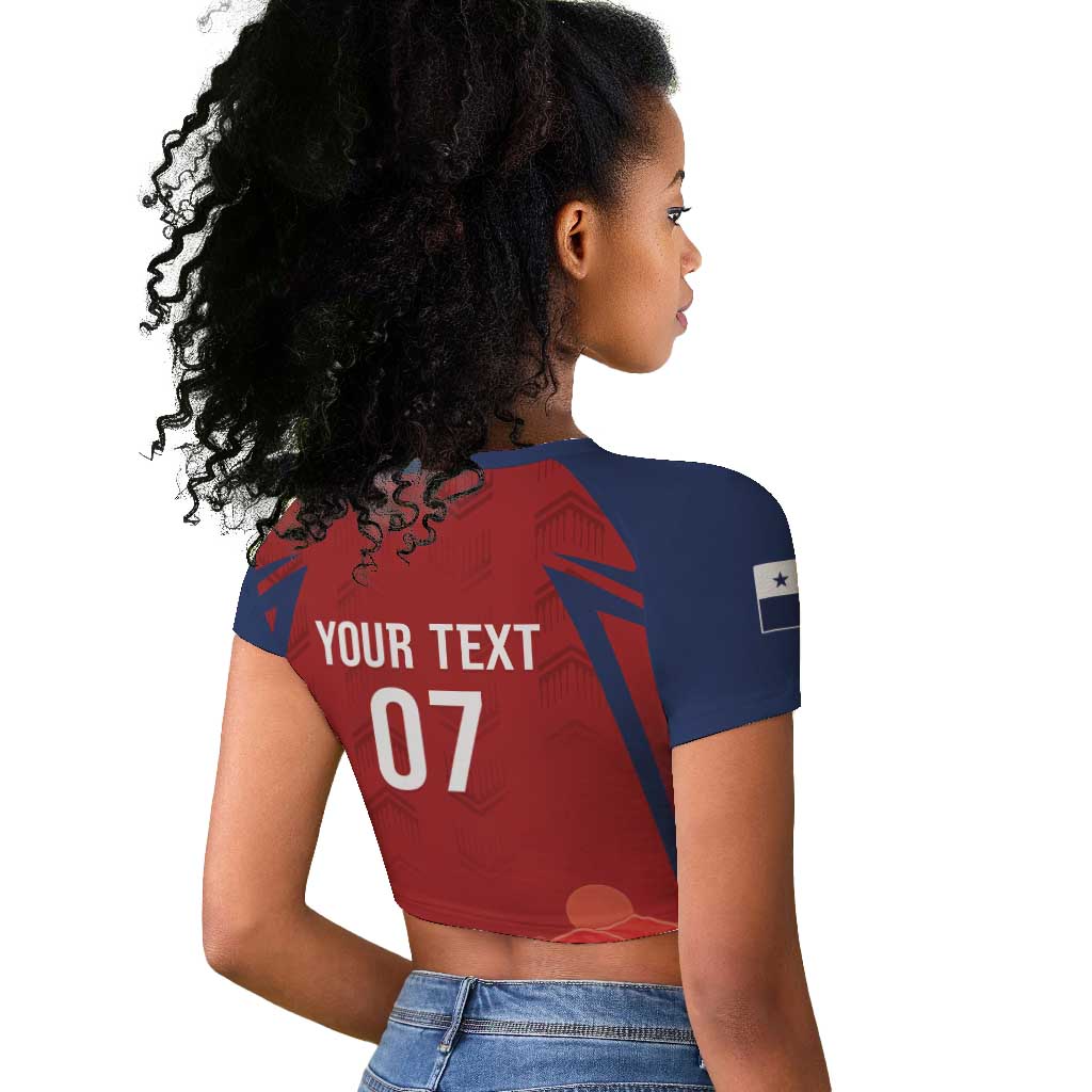 Afro-Panama Football 2026 Custom Raglan Cropped T shirt La Marea Roja Making History LT7