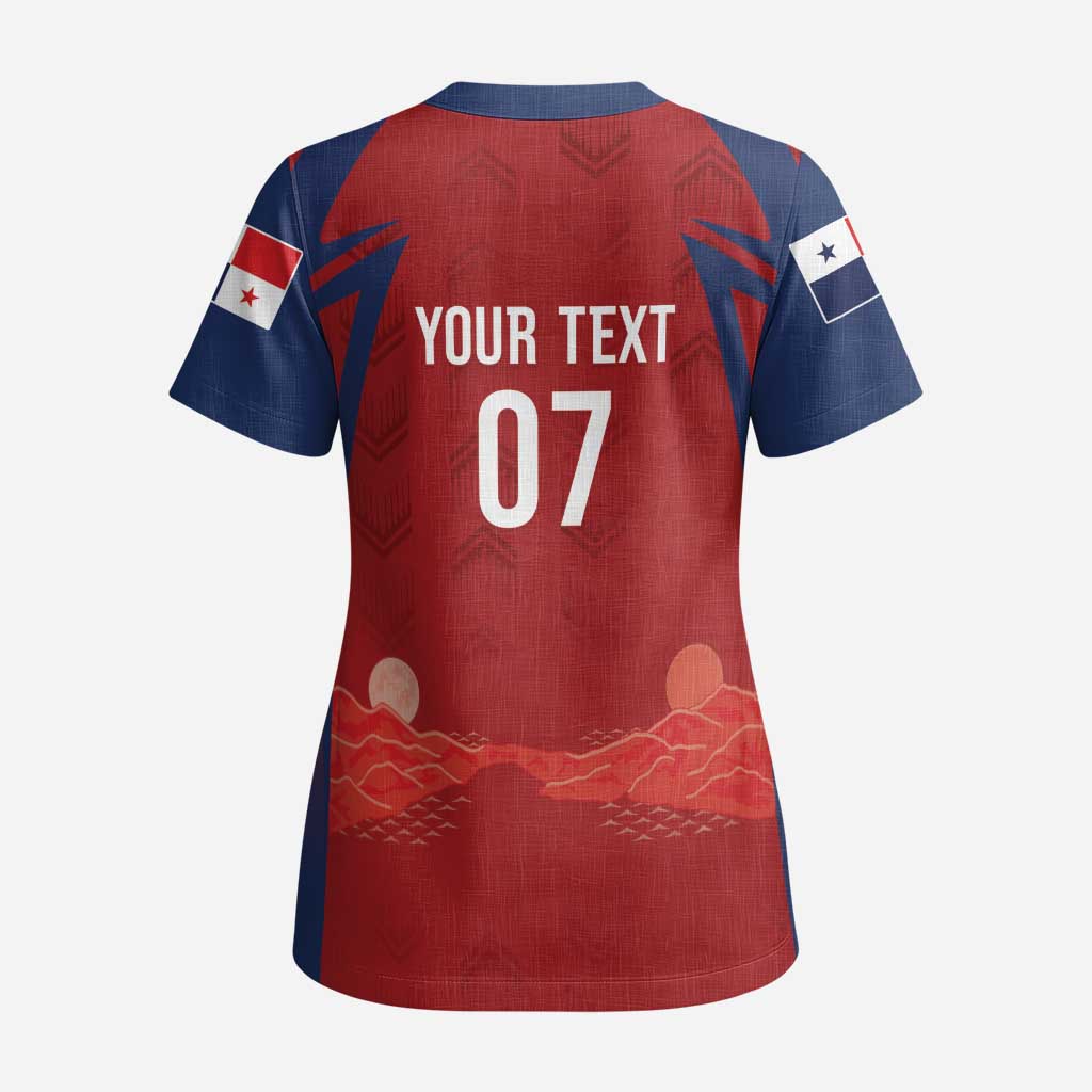 Afro-Panama Football 2026 Custom Scrub Top La Marea Roja Making History - African Pride