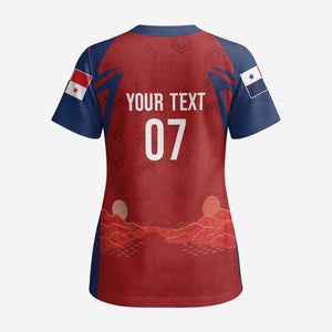 Afro-Panama Football 2026 Custom Scrub Top La Marea Roja Making History - African Pride
