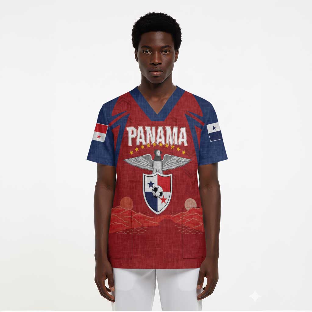 Afro-Panama Football 2026 Custom Scrub Top La Marea Roja Making History - African Pride