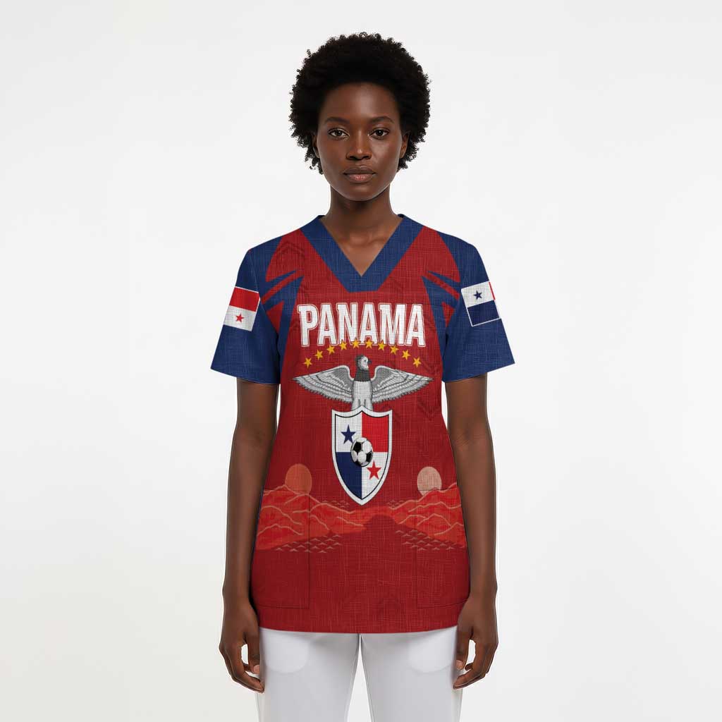Afro-Panama Football 2026 Custom Scrub Top La Marea Roja Making History - African Pride