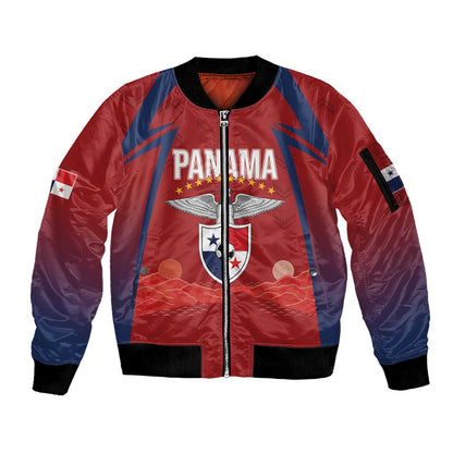 Afro-Panama Football 2026 Custom Sleeve Zip Bomber Jacket La Marea Roja Making History - African Pride