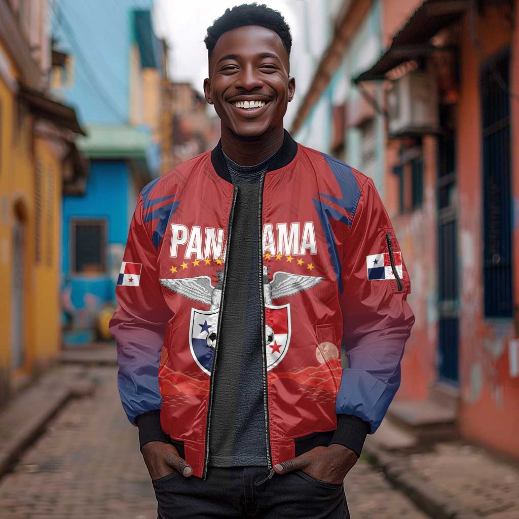 Afro-Panama Football 2026 Custom Sleeve Zip Bomber Jacket La Marea Roja Making History - African Pride