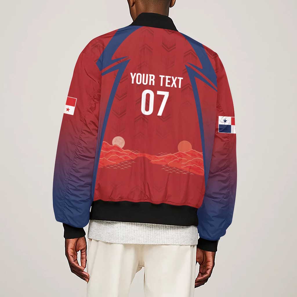 Afro-Panama Football 2026 Custom Sleeve Zip Bomber Jacket La Marea Roja Making History - African Pride