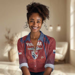 Afro-Panama Football 2026 Custom Women Casual Shirt La Marea Roja Making History - African Pride