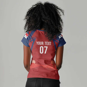 Afro-Panama Football 2026 Custom Women V-Neck T-Shirt La Marea Roja Making History LT7
