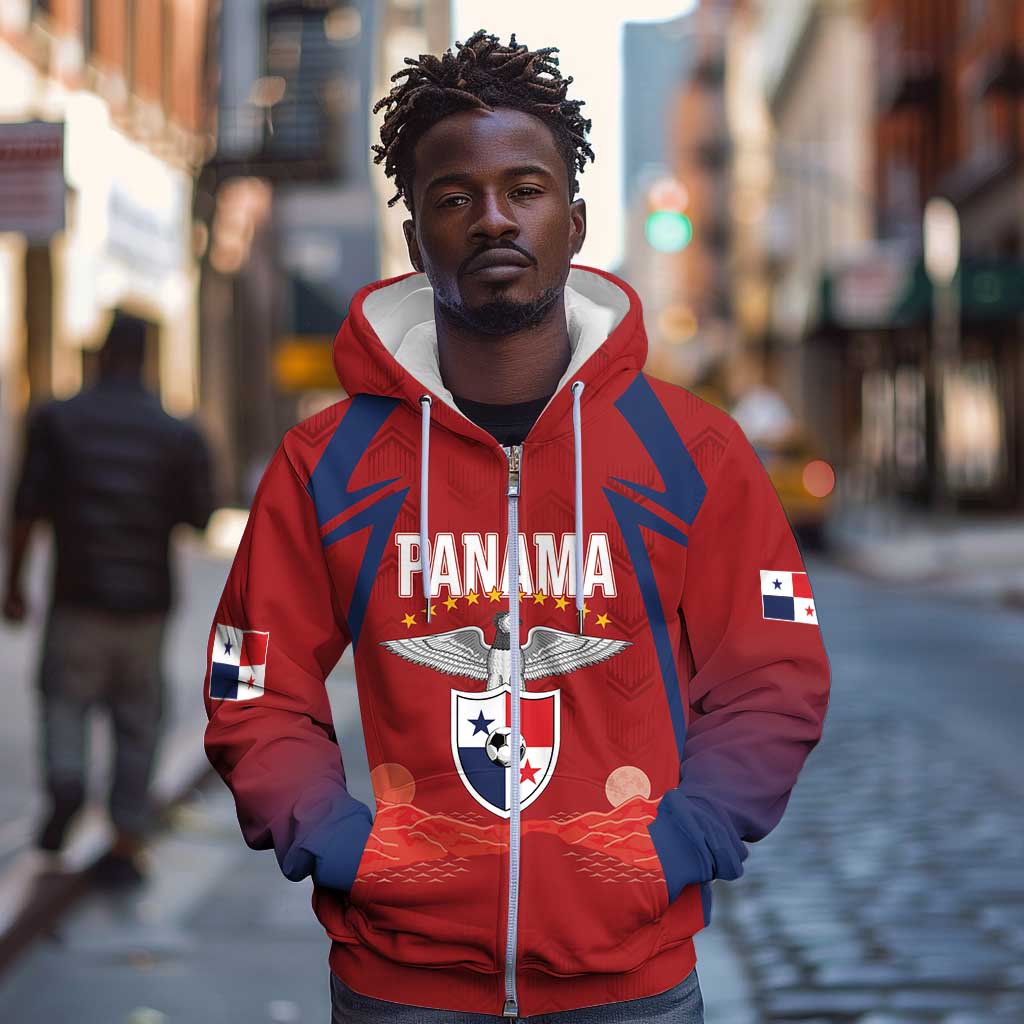 Afro-Panama Football 2026 Custom Zip Hoodie La Marea Roja Making History - African Pride