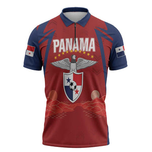 Afro-Panama Football 2026 Custom Zipper Polo Shirt La Marea Roja Making History - African Pride