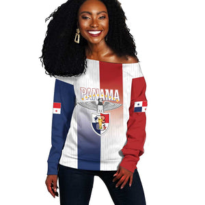 Afro-Panama Football Los Canaleros 2026 Custom Off Shoulder Sweater Rising Glory - African Pride