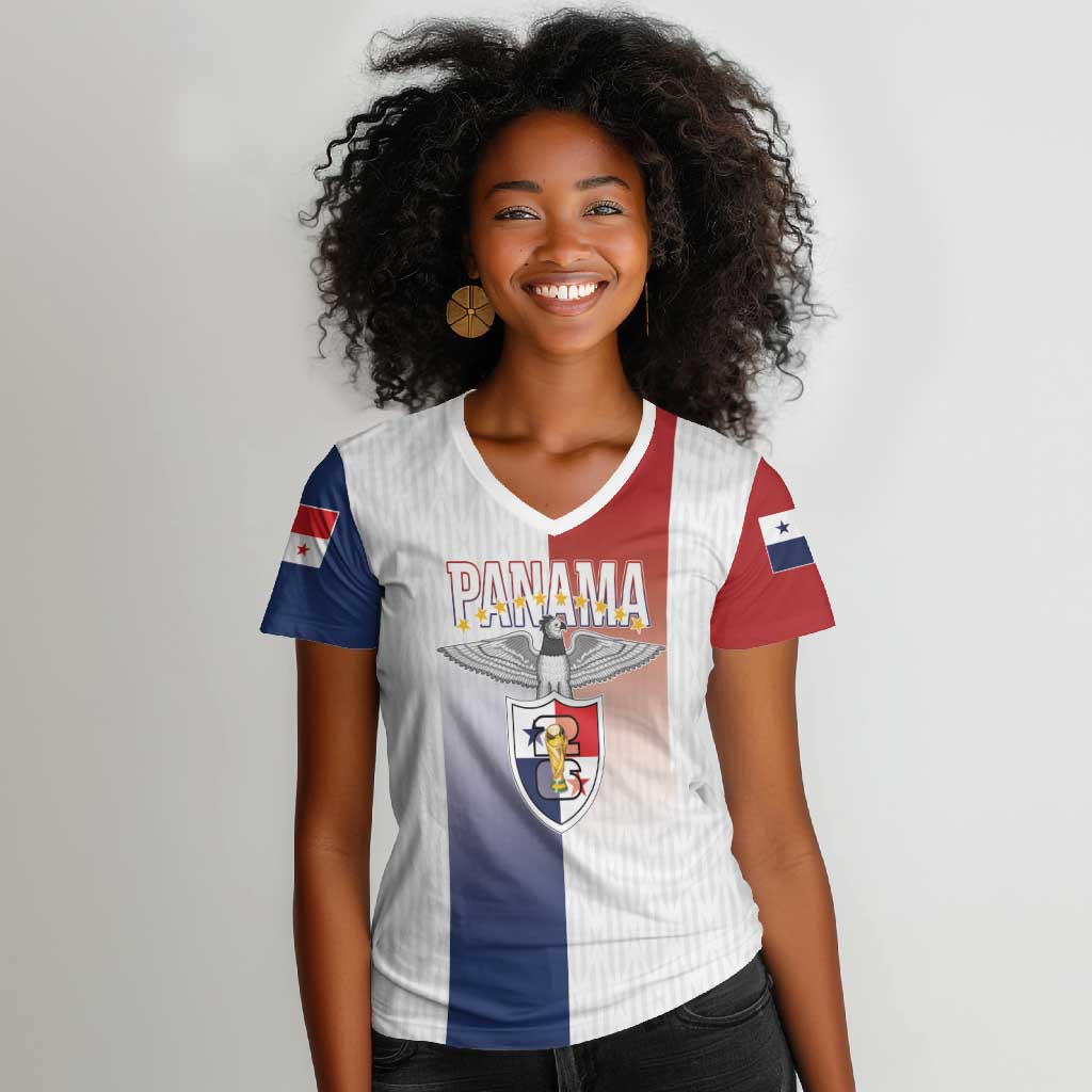 Afro-Panama Football Los Canaleros 2026 Custom Women V-Neck T-Shirt Rising Glory LT7