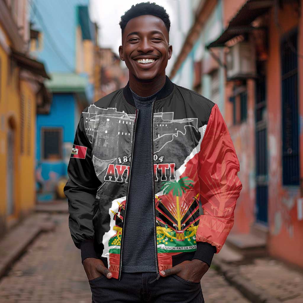 Personalized Haiti First Black Republic 1804 Bomber Jacket Ayiti Citadel Laferriere