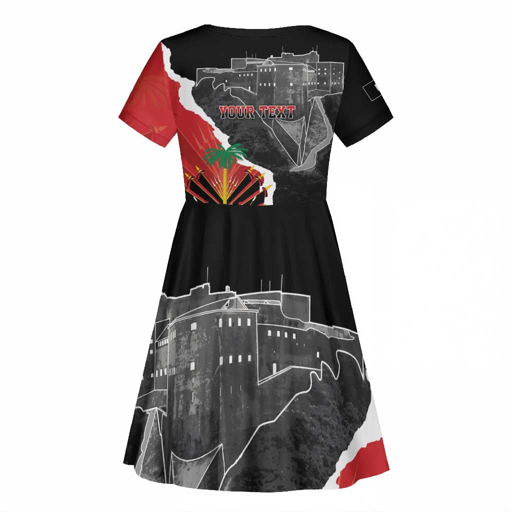 Personalized Haiti First Black Republic 1804 Kid Short Sleeve Dress Ayiti Citadel Laferriere