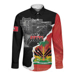 Personalized Haiti First Black Republic 1804 Long Sleeve Button Shirt Ayiti Citadel Laferriere