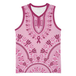 Afro Breast Cancer Awareness Dashiki Basketball Jersey Glamorous Pink LT7