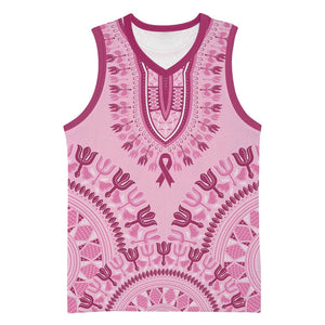 Afro Breast Cancer Awareness Dashiki Basketball Jersey Glamorous Pink LT7
