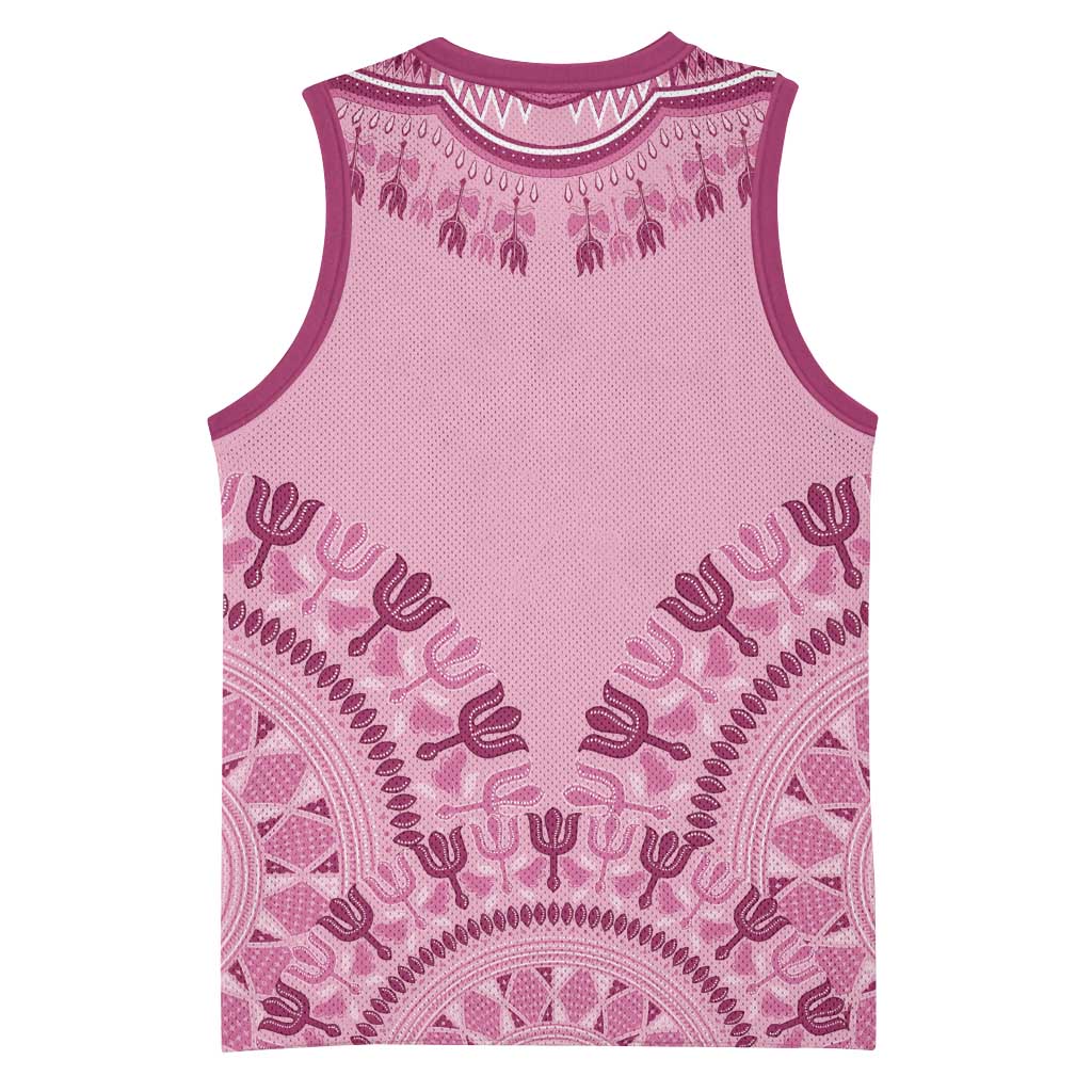 Afro Breast Cancer Awareness Dashiki Basketball Jersey Glamorous Pink LT7