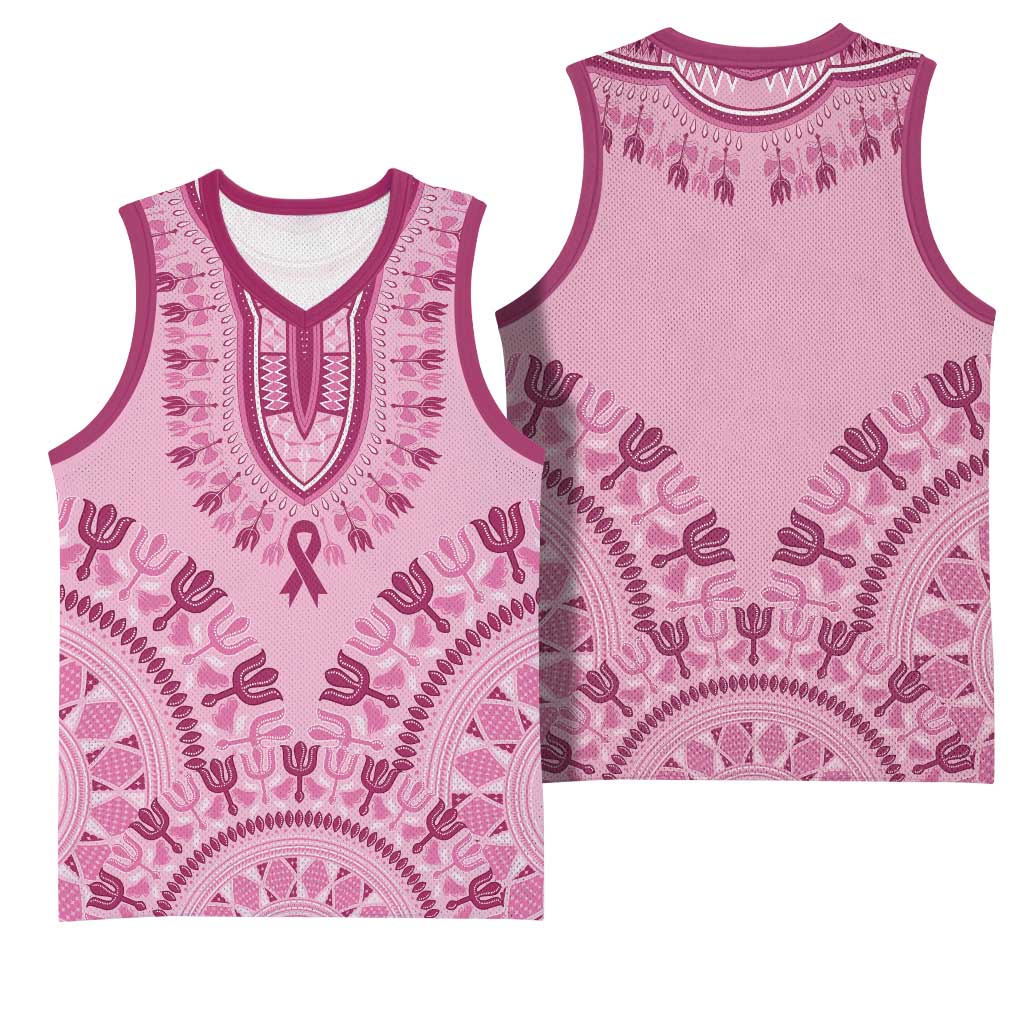 Afro Breast Cancer Awareness Dashiki Basketball Jersey Glamorous Pink LT7