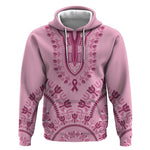 Afro Breast Cancer Awareness Dashiki Hoodie Glamorous Pink - African Pride