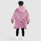 Afro Breast Cancer Awareness Dashiki Kid Wearable Blanket Hoodie Glamorous Pink - African Pride