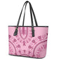 Afro Breast Cancer Awareness Dashiki Leather Tote Bag Glamorous Pink - African Pride