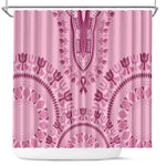 Afro Breast Cancer Awareness Dashiki Shower Curtain Glamorous Pink - African Pride