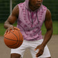 Afro Breast Cancer Awareness Dashiki Sleeveless Hoodie Glamorous Pink - African Pride