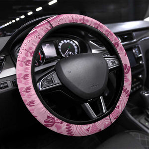 Afro Breast Cancer Awareness Dashiki Steering Wheel Cover Glamorous Pink - African Pride