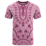 Afro Breast Cancer Awareness Dashiki T shirt Glamorous Pink - African Pride