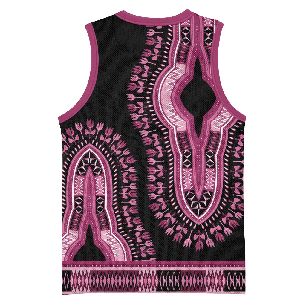 Breast Cancer Awareness Pink Ribbon Afro Basketball Jersey Dashiki Style LT7