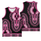 Breast Cancer Awareness Pink Ribbon Afro Basketball Jersey Dashiki Style LT7