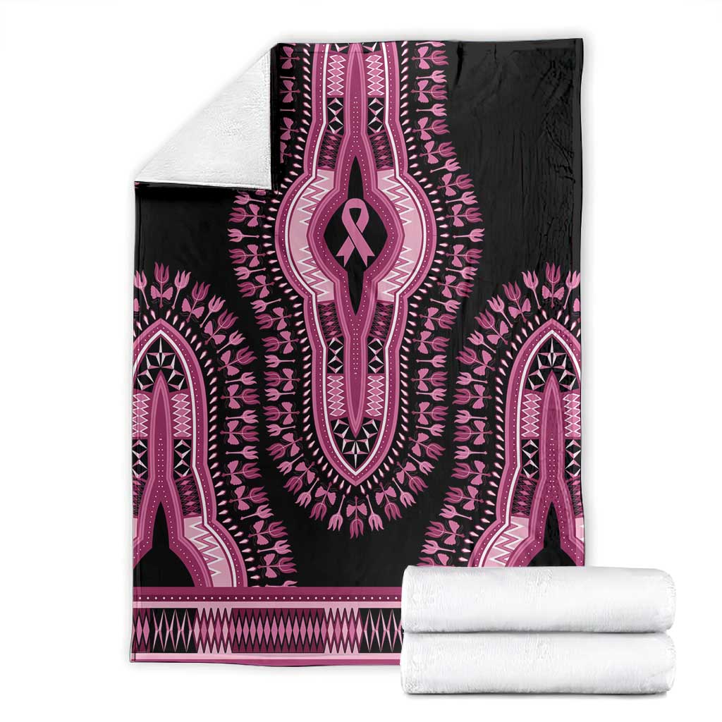 Breast Cancer Awareness Pink Ribbon Afro Blanket Dashiki Style - African Pride